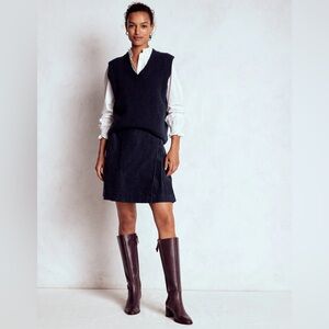 Boden Helen Cord Kilt Skirt - Navy